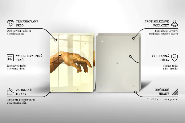 Steklena podloga za rezanje Stvarjenje Adamovih rok