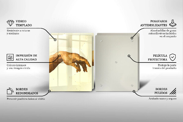 Steklena podloga za rezanje Stvarjenje Adamovih rok