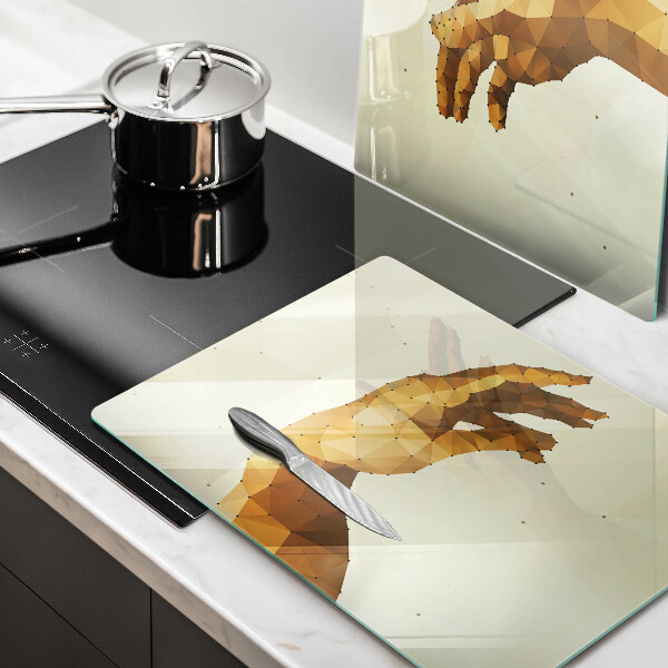 Steklena podloga za rezanje Stvarjenje Adamovih rok