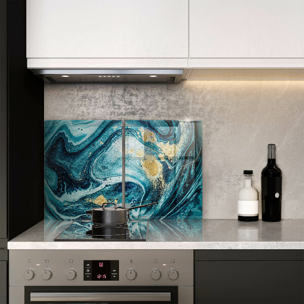 Steklena podloga za rezanje Abstrakcija modrega zlata