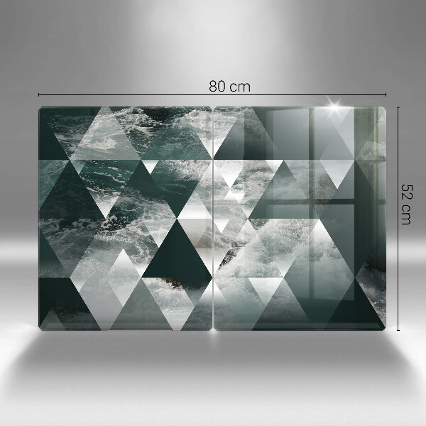 Steklena podloga za rezanje Trikotniki in voda