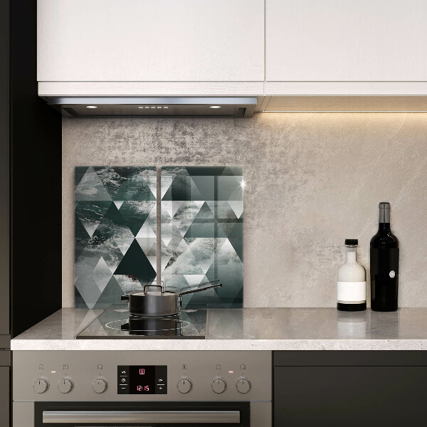 Steklena podloga za rezanje Trikotniki in voda