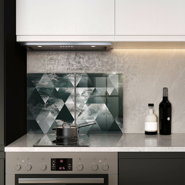 Steklena podloga za rezanje Trikotniki in voda