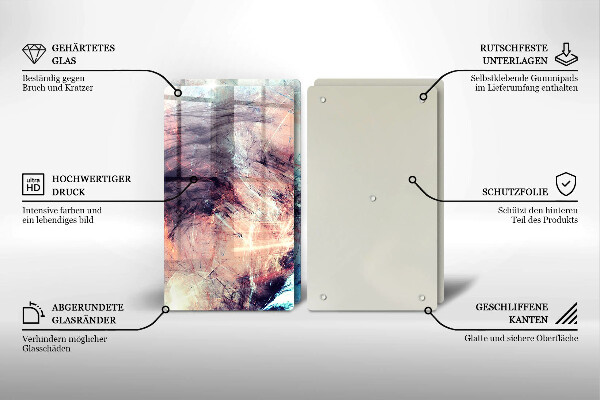 Steklena podloga za rezanje Naslikana abstrakcija