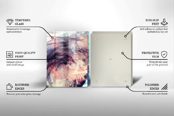 Steklena podloga za rezanje Naslikana abstrakcija