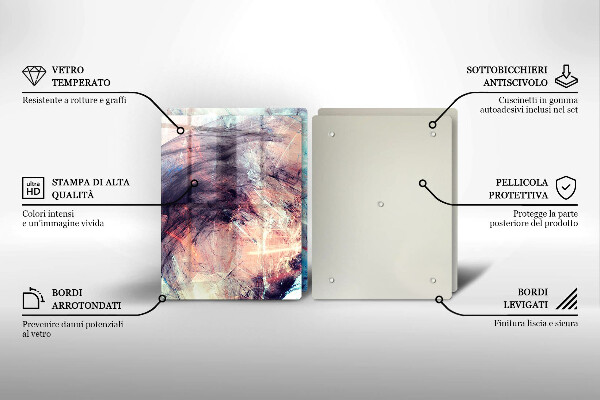 Steklena podloga za rezanje Naslikana abstrakcija
