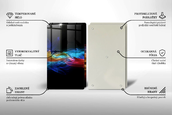 Steklena podloga za rezanje Barvit dim