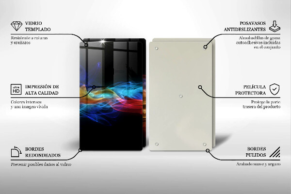 Steklena podloga za rezanje Barvit dim