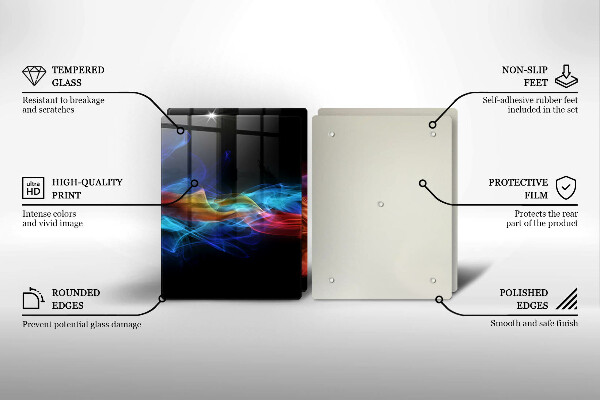 Steklena podloga za rezanje Barvit dim