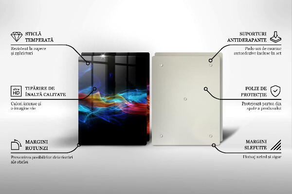 Steklena podloga za rezanje Barvit dim