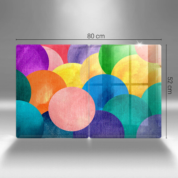 Steklena podloga za rezanje Pisani krogi