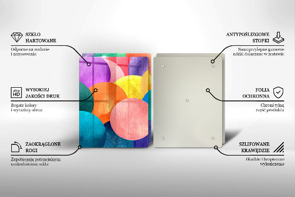 Steklena podloga za rezanje Pisani krogi