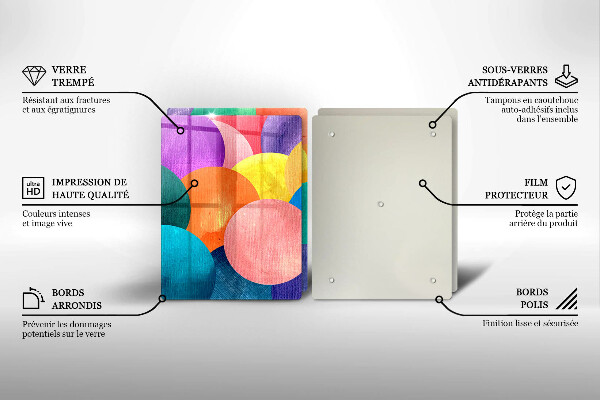 Steklena podloga za rezanje Pisani krogi