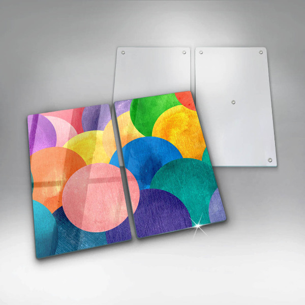 Steklena podloga za rezanje Pisani krogi