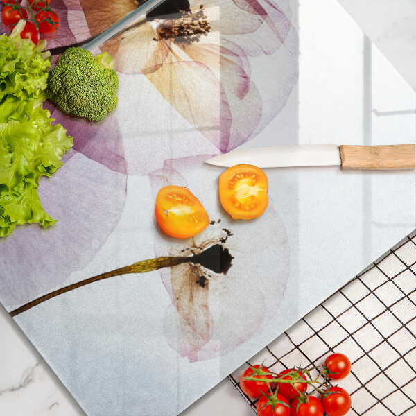 Steklena podloga za rezanje Nežni cvetovi