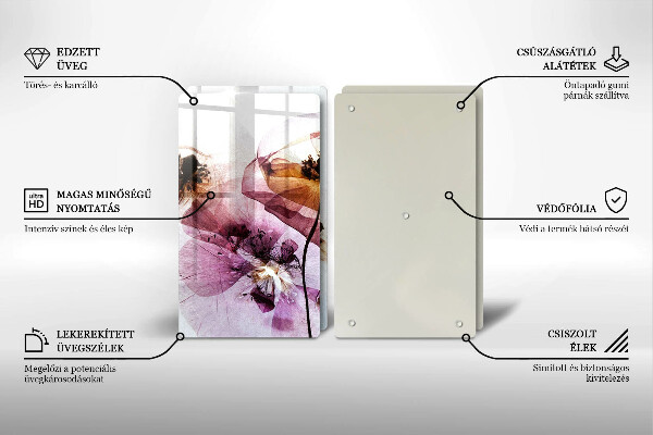 Steklena podloga za rezanje Nežni cvetovi