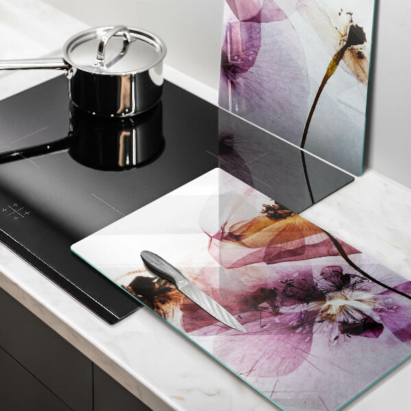 Steklena podloga za rezanje Nežni cvetovi