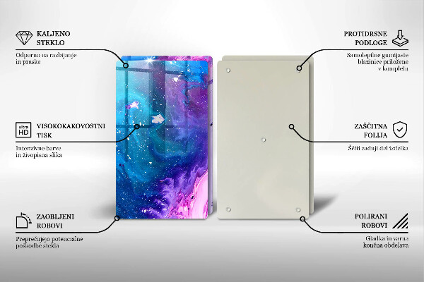 Steklena podloga za rezanje Abstraktna črnila