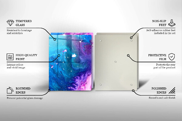 Steklena podloga za rezanje Abstraktna črnila