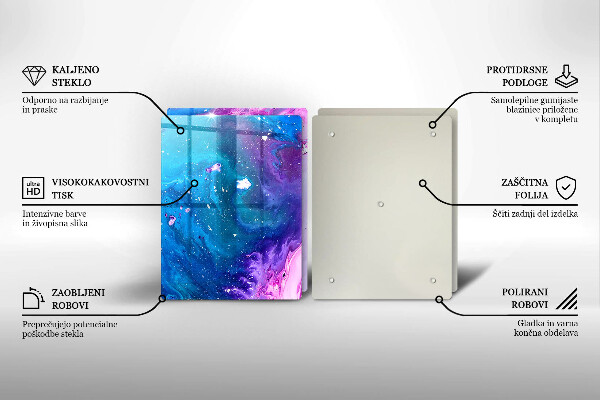 Steklena podloga za rezanje Abstraktna črnila