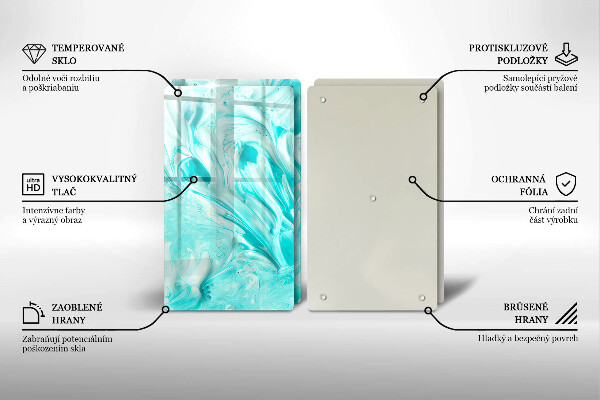 Steklena podloga za rezanje Abstraktne barve