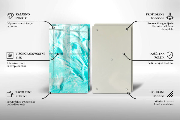 Steklena podloga za rezanje Abstraktne barve