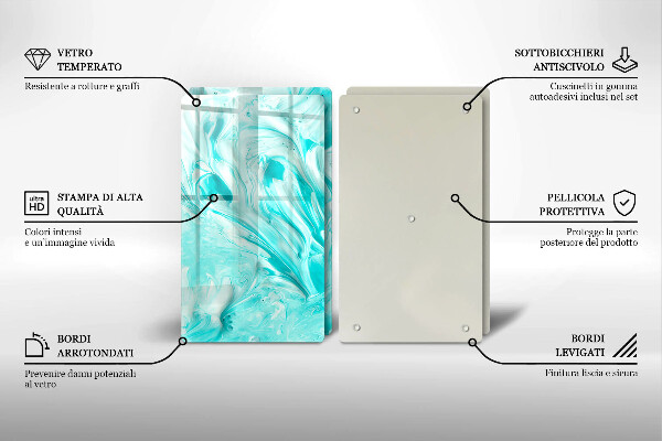 Steklena podloga za rezanje Abstraktne barve