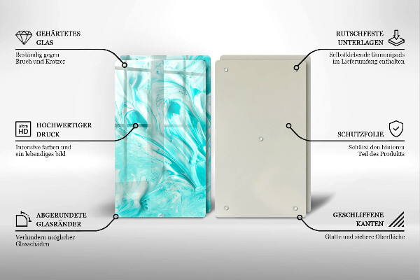 Steklena podloga za rezanje Abstraktne barve