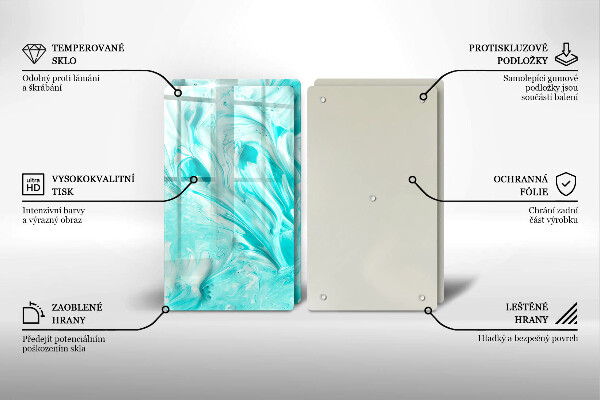 Steklena podloga za rezanje Abstraktne barve