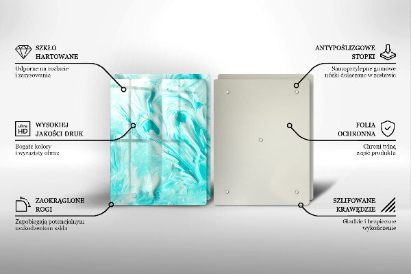 Steklena podloga za rezanje Abstraktne barve