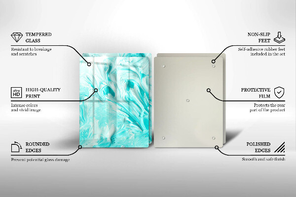 Steklena podloga za rezanje Abstraktne barve