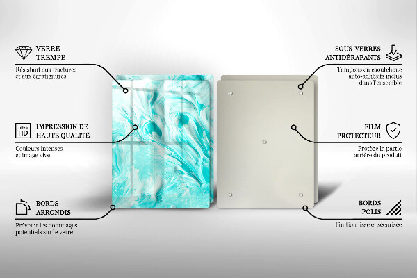 Steklena podloga za rezanje Abstraktne barve