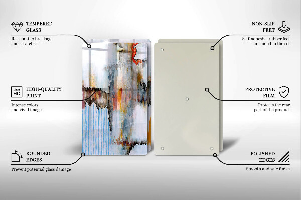 Steklena podloga za rezanje Abstraktne barve