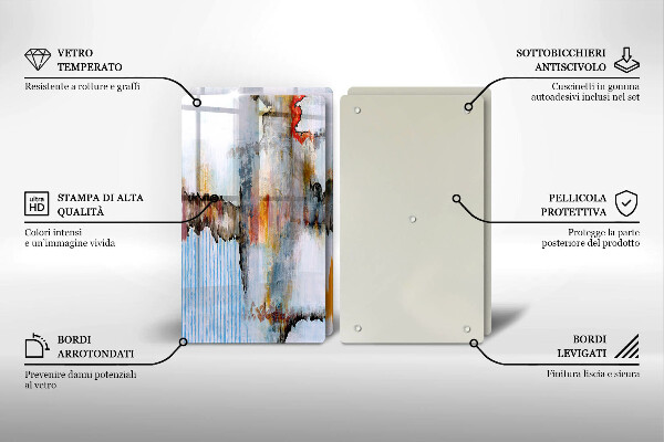 Steklena podloga za rezanje Abstraktne barve
