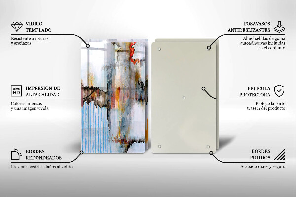 Steklena podloga za rezanje Abstraktne barve