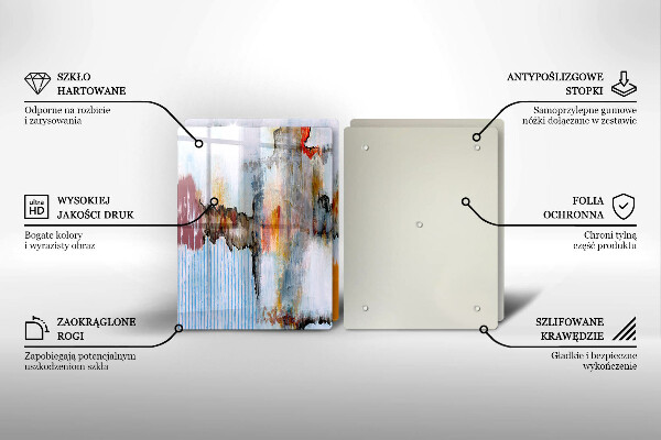 Steklena podloga za rezanje Abstraktne barve