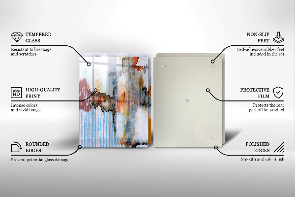 Steklena podloga za rezanje Abstraktne barve