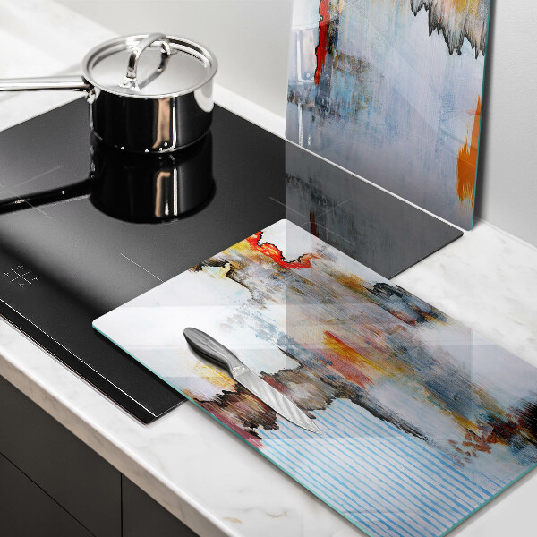 Steklena podloga za rezanje Abstraktne barve