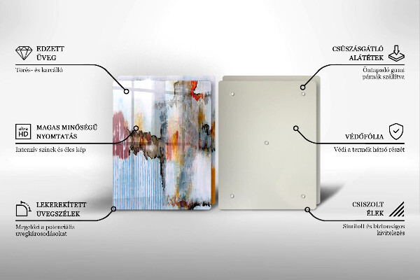 Steklena podloga za rezanje Abstraktne barve