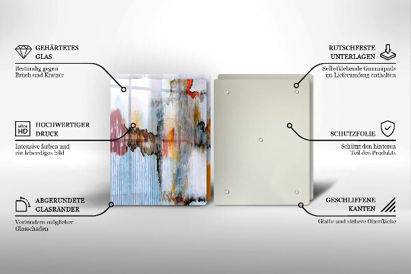 Steklena podloga za rezanje Abstraktne barve