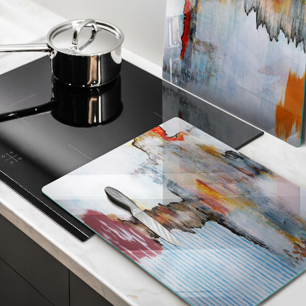 Steklena podloga za rezanje Abstraktne barve