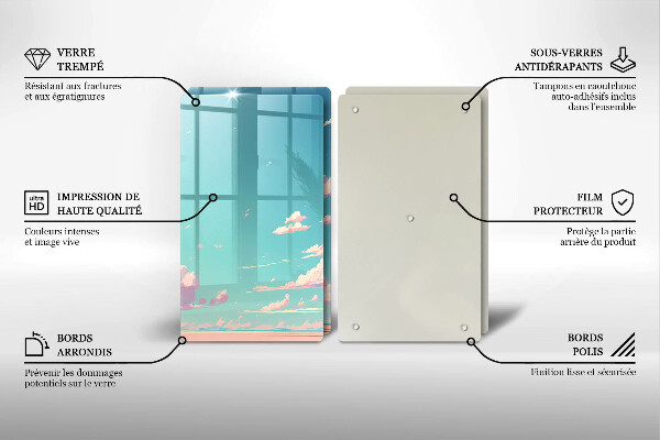 Steklena podloga za rezanje Pravljična nebesa