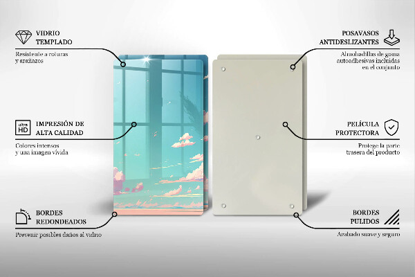 Steklena podloga za rezanje Pravljična nebesa