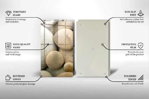 Steklena podloga za rezanje Vzorec ovalnih kamnov