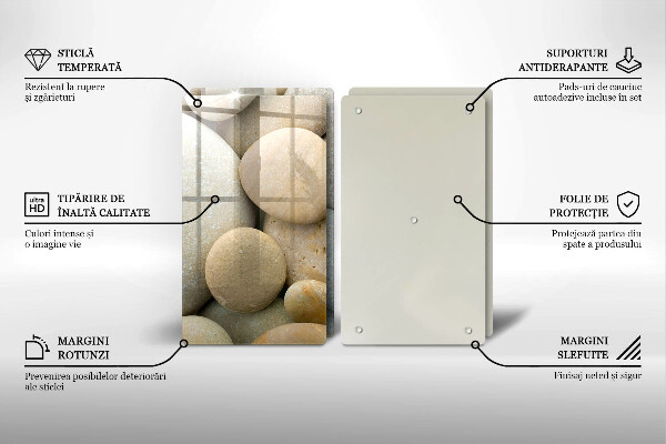 Steklena podloga za rezanje Vzorec ovalnih kamnov