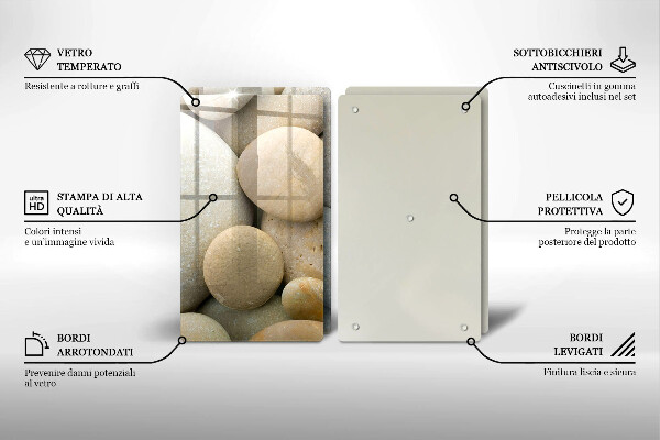 Steklena podloga za rezanje Vzorec ovalnih kamnov