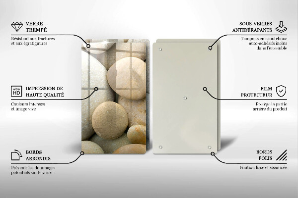 Steklena podloga za rezanje Vzorec ovalnih kamnov