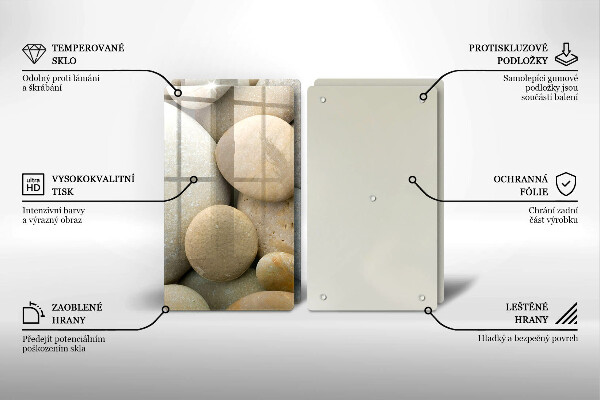 Steklena podloga za rezanje Vzorec ovalnih kamnov