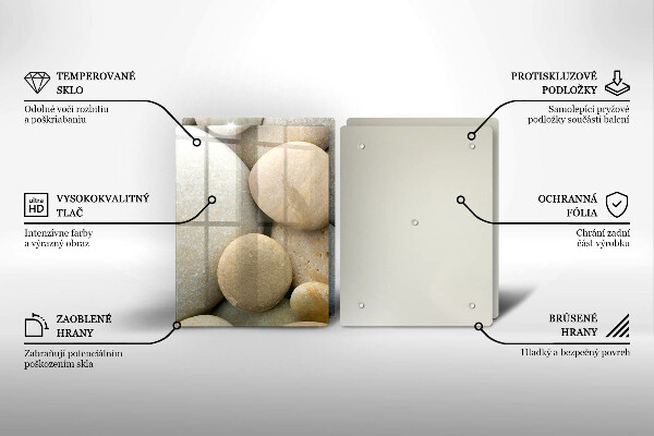 Steklena podloga za rezanje Vzorec ovalnih kamnov