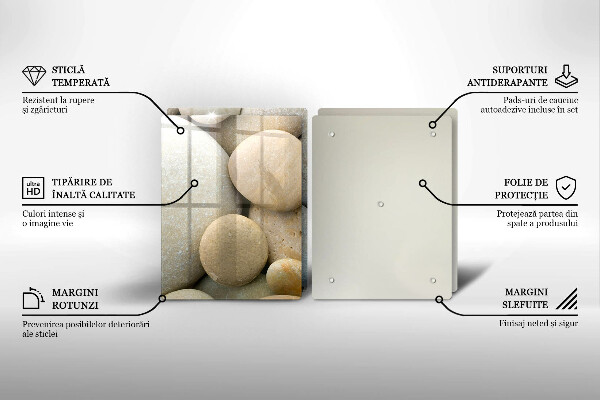 Steklena podloga za rezanje Vzorec ovalnih kamnov